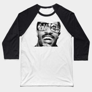 Stevie Wonder Mode black Baseball T-Shirt